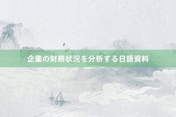 企業の財務状況を分析する日語資料