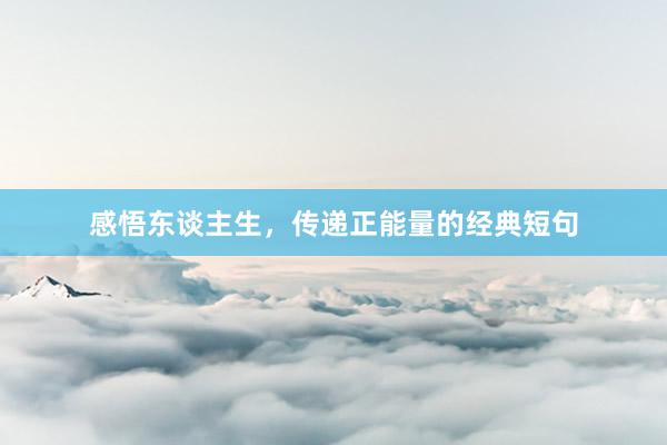 感悟东谈主生，传递正能量的经典短句